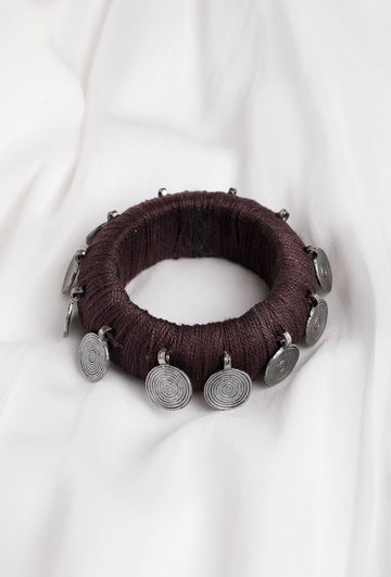 Brown Thread Wooden Bangles